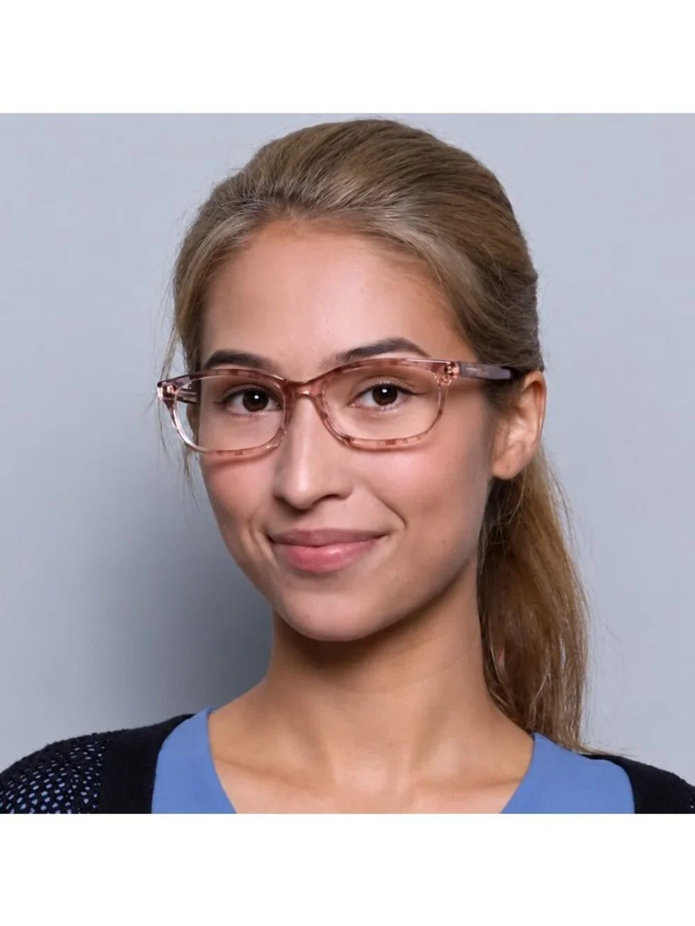 Coach HC6174F 5695 Eyeglasses Transparent Pink 54mm Rectangle Frame